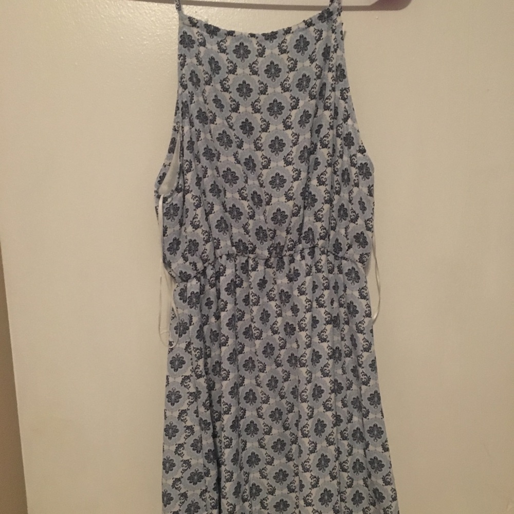 Small short blue & white dress